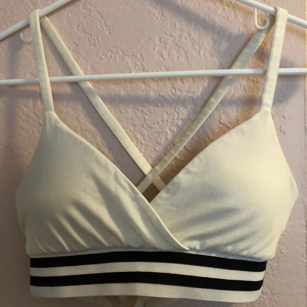 White Crossback Sports Bra